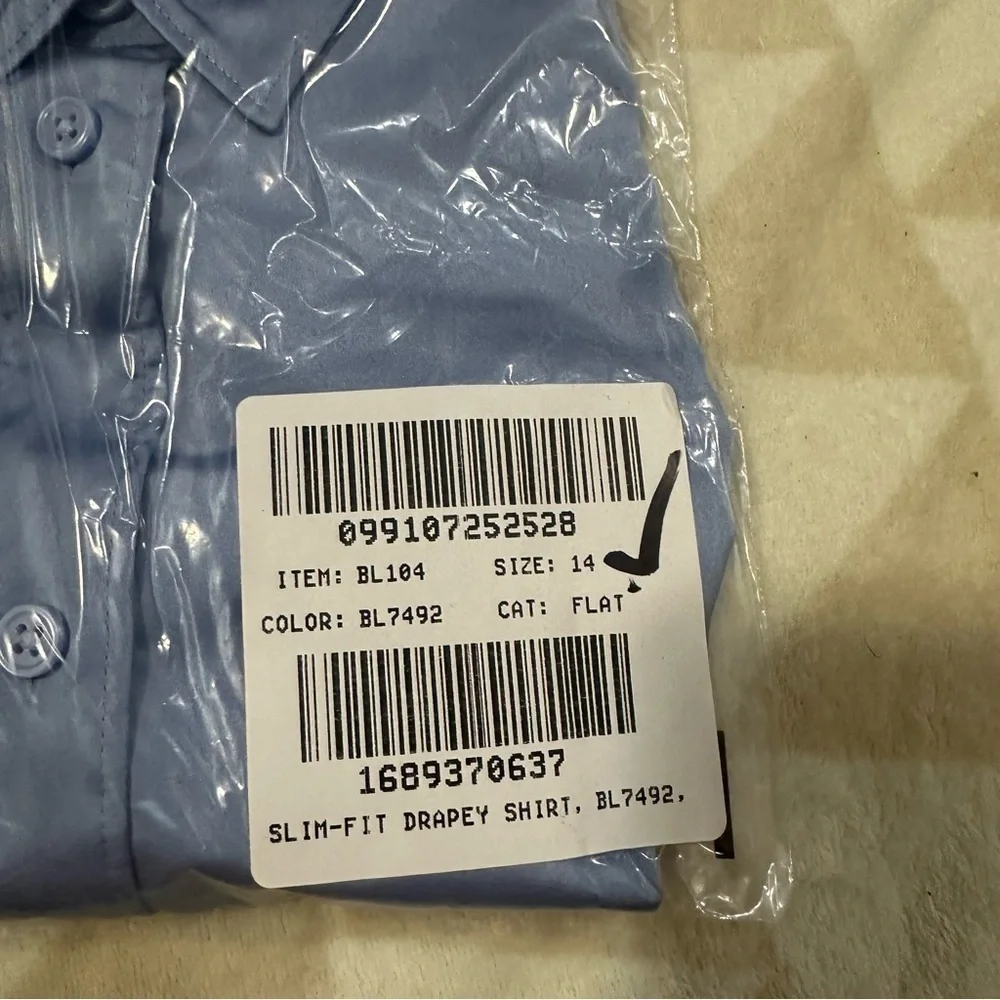 J crew Slim-fit drapey shirt in luster crepe watercolor blue